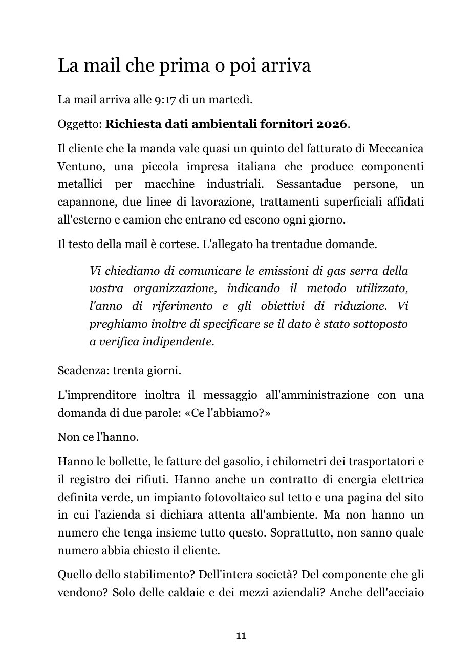 Una pagina interna del libro Ce lo chiede il cliente